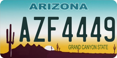 AZ license plate AZF4449