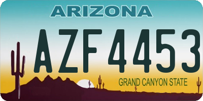 AZ license plate AZF4453