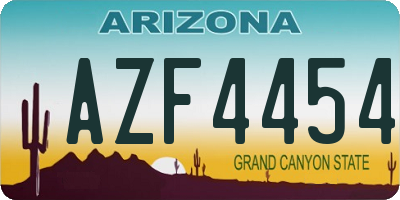 AZ license plate AZF4454