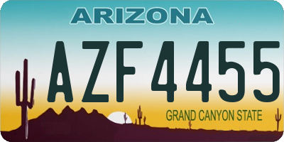 AZ license plate AZF4455