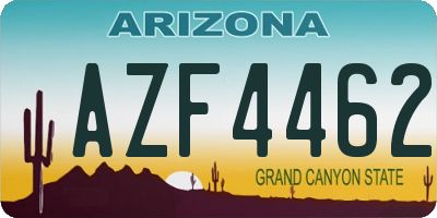 AZ license plate AZF4462