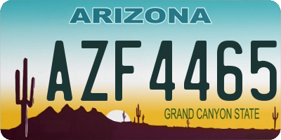 AZ license plate AZF4465