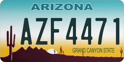 AZ license plate AZF4471