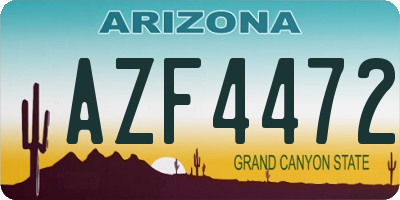 AZ license plate AZF4472