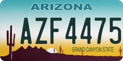 AZ license plate AZF4475