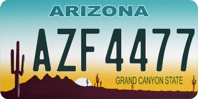 AZ license plate AZF4477