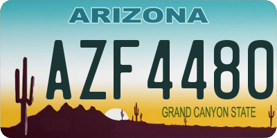 AZ license plate AZF4480