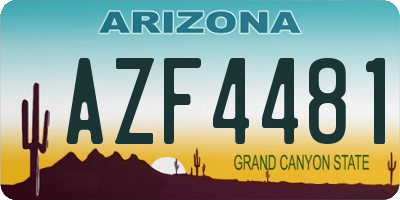 AZ license plate AZF4481