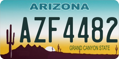 AZ license plate AZF4482