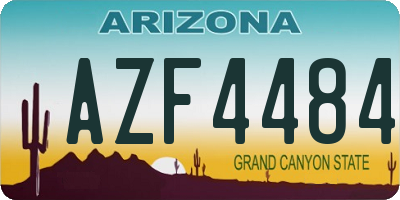 AZ license plate AZF4484