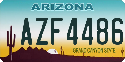 AZ license plate AZF4486