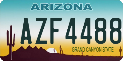AZ license plate AZF4488