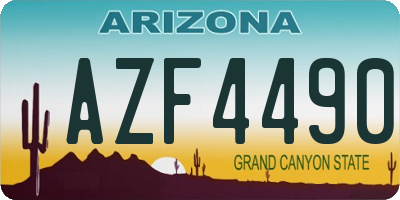 AZ license plate AZF4490