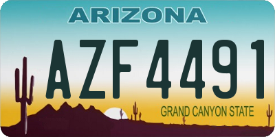 AZ license plate AZF4491