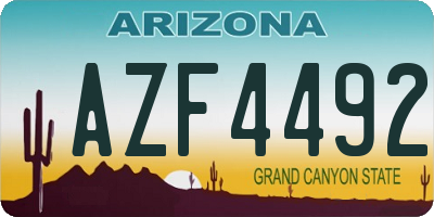 AZ license plate AZF4492
