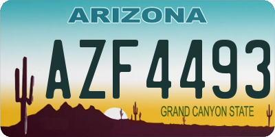 AZ license plate AZF4493