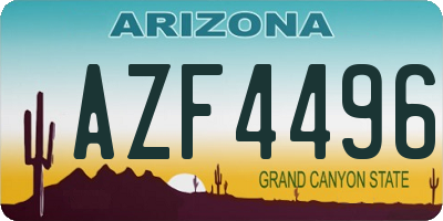 AZ license plate AZF4496