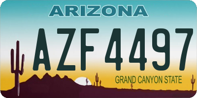 AZ license plate AZF4497