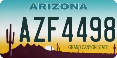 AZ license plate AZF4498