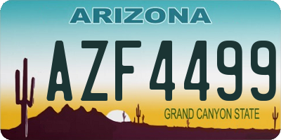 AZ license plate AZF4499