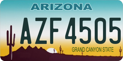 AZ license plate AZF4505