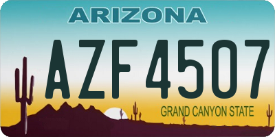 AZ license plate AZF4507