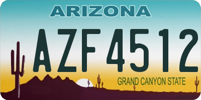 AZ license plate AZF4512