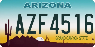 AZ license plate AZF4516