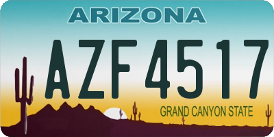 AZ license plate AZF4517