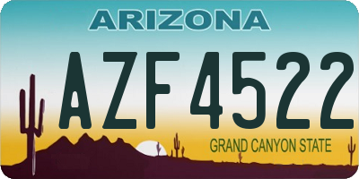 AZ license plate AZF4522