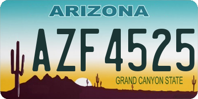 AZ license plate AZF4525
