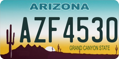 AZ license plate AZF4530