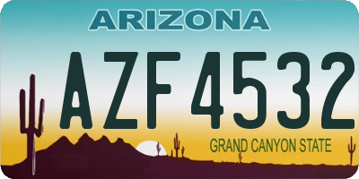AZ license plate AZF4532