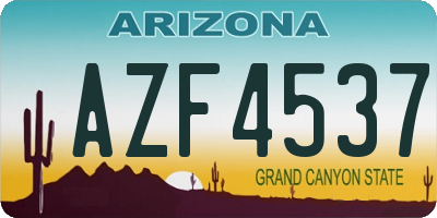 AZ license plate AZF4537