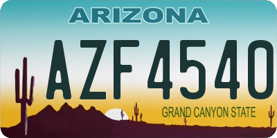 AZ license plate AZF4540