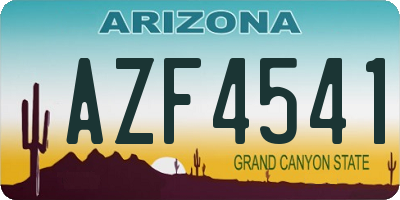 AZ license plate AZF4541