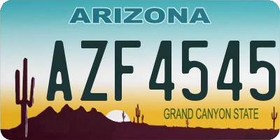 AZ license plate AZF4545