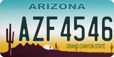 AZ license plate AZF4546