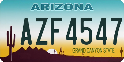 AZ license plate AZF4547
