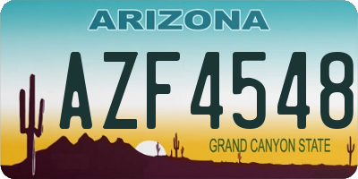 AZ license plate AZF4548