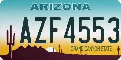 AZ license plate AZF4553