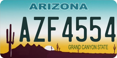 AZ license plate AZF4554