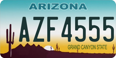 AZ license plate AZF4555