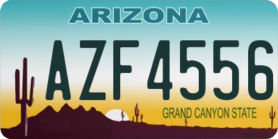 AZ license plate AZF4556