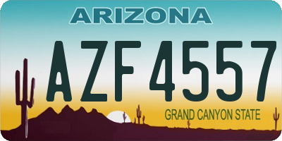 AZ license plate AZF4557