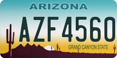 AZ license plate AZF4560