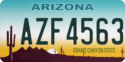 AZ license plate AZF4563