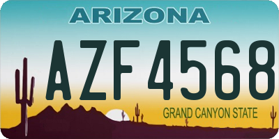 AZ license plate AZF4568