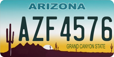 AZ license plate AZF4576