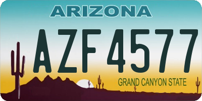 AZ license plate AZF4577
